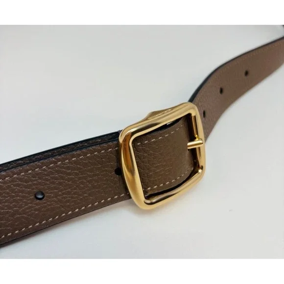 Coach CZ785 Reversible Replacement Adjustable Strap Black Gold Stone Leather NWT - Picture 7 of 12